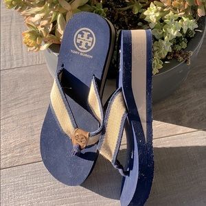 Tory Burch platform flip flops Size 8
